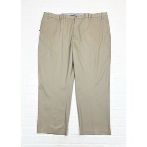 Savane The Ultimate Performance Straight Fit Chino Khaki Pants Flat Front 50X30